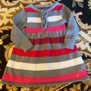 Nautica Kids' Gray and Pink Striped Dress